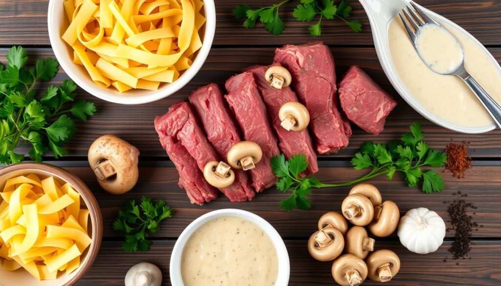 Beef Stroganoff Ingredients