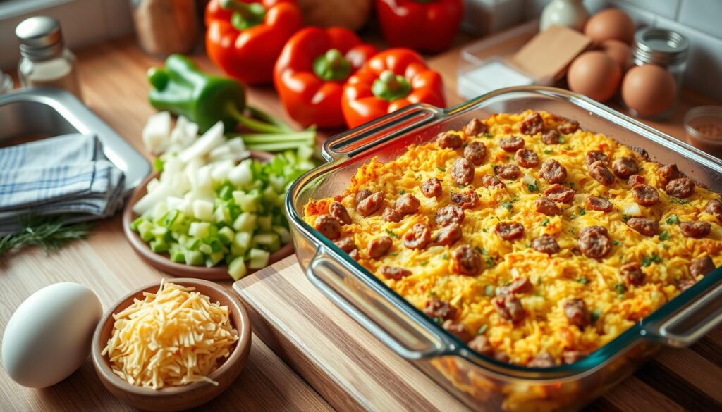 Make-Ahead Breakfast Casserole Preparation